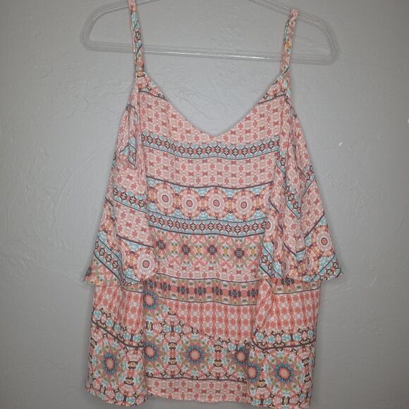 Torrid Mosaic Print Tier Crisscross Cami - Picture 4 of 8
